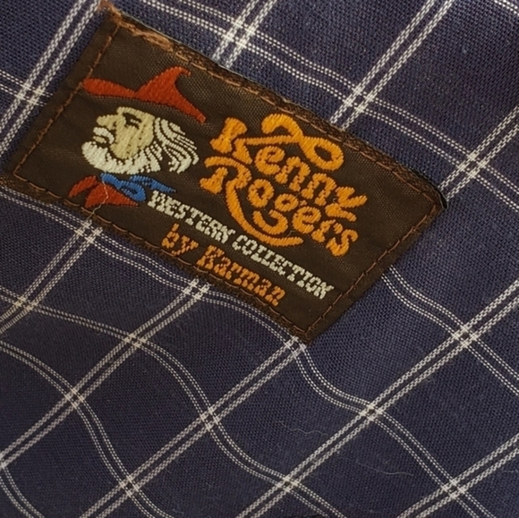 70s Vintage Kenny Rogers‎ Western Plaid Snap Button Shirt - Picture 2 of 8